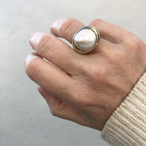 Baroque Keshi Freshwater Pearl Ring (Deposit)