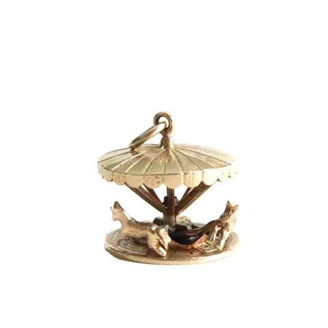 9ct gold_ vintage carousel roundabout fairground charm