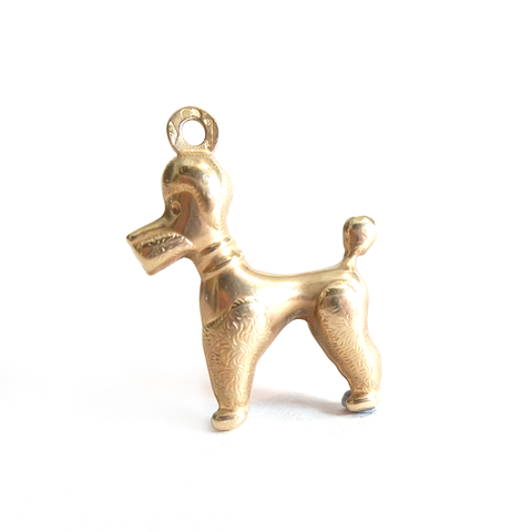 Vintage 9ct Gold Charm Pendant - Poodle Dog