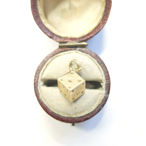 Vintage 9ct Gold Dice Charm