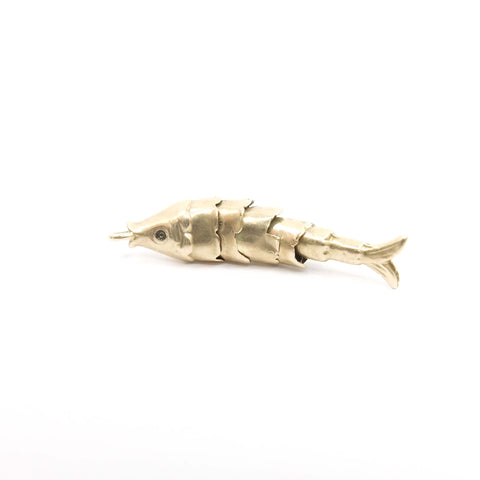 Vintage 9ct Gold Articulated Moving Fish Charm (Pisces)