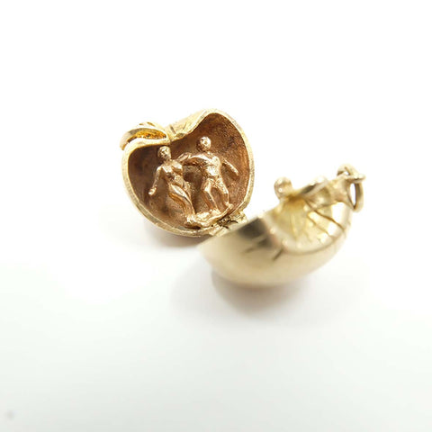 Vintage 9ct Gold Adam & Eve Apple Charm