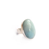 Aquamarine Oval Gemstone Ring Set in Sterling Silver 'TRANQUILITY'