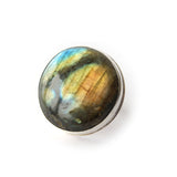 Labradorite Large Round Gemstone Ring set in Sterling Silver 'PROTECTION'
