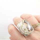 Mexican Lace Agate Gemstone Ring Set in 9ct Gold - 'JOY'