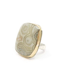 Ocean Jasper 'Cushion' Gemstone Ring Set in Sterling Silver 'MINDFULLNESS'