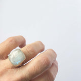 Rainbow Moonstone Gemstone Ring Set in 9ct Gold 'INTUITION'