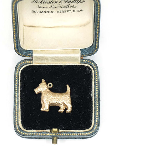 Vintage 9ct Gold Westie Scotty Dog Charm