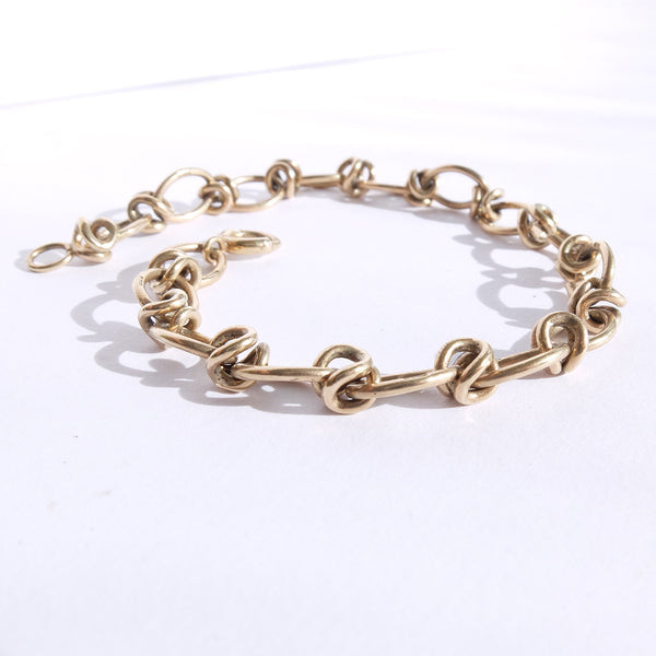 Vintage 9ct Gold Twisted Link Bracelet Chain