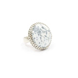 Dendritic Agate Gemstone Ring Set in Sterling Silver - 'OPPORTUNITY'