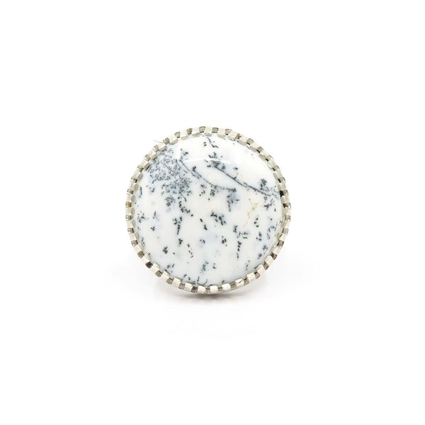Dendritic Agate Gemstone Ring Set in Sterling Silver - 'OPPORTUNITY'