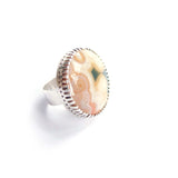 Ocean Jasper Round Gemstone Ring Set in Sterling Silver 'MINDFULLNESS'