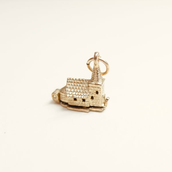 9ct Gold vintage opening church charm