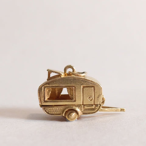 Vintage 9ct Gold Caravan Charm