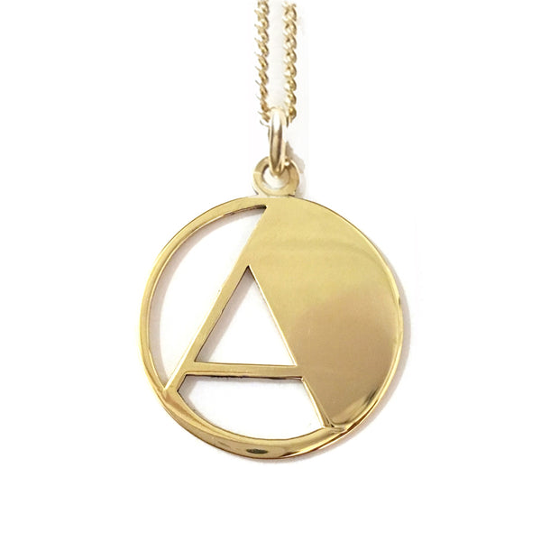 Gold Art Deco Initial Letter Pendant Necklace