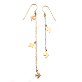 alice eden Jewellery jewelry gold bird charm asymmetrical drop earrings