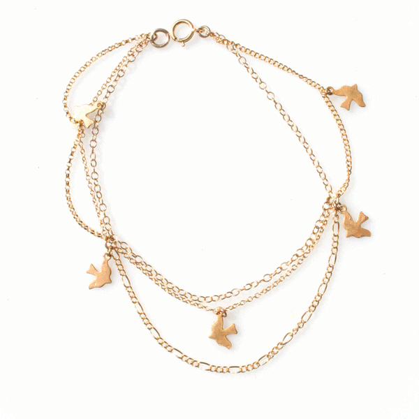 alice eden jewelry jewellery gold filled bird charm bracelet