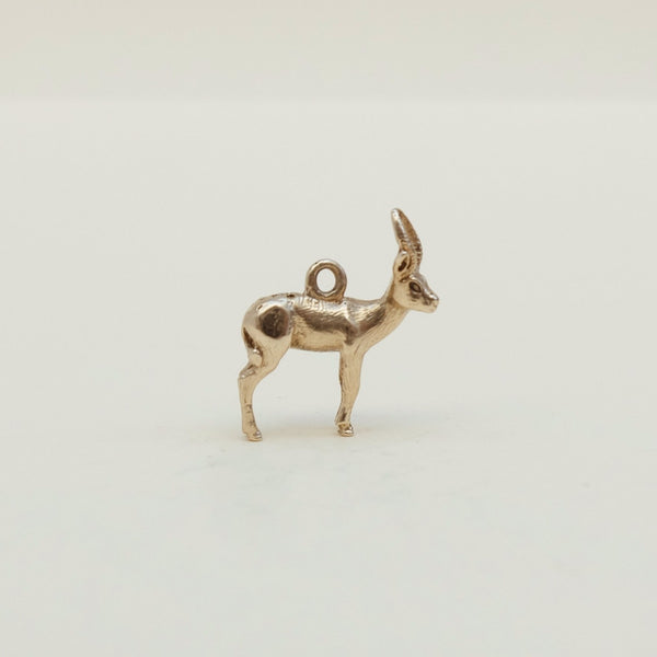 Vintage 9ct Gold Charm Pendant - Reindeer Stag