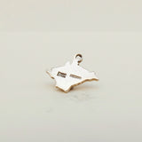 Vintage 9ct Gold Charm - Isle of Wight Charm - map of IOW gold charm