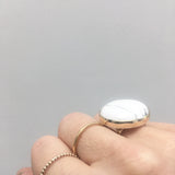 HOWLITE GEMSTONE RING SET IN 9CT GOLD & STERLING SILVER 'AWARENESS'