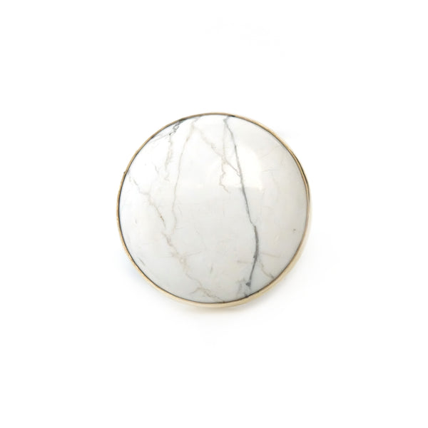 HOWLITE GEMSTONE RING SET IN 9CT GOLD & STERLING SILVER 'AWARENESS'