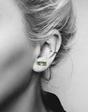 9ct Gold Green Tourmaline Gemstone Single Stud Earring 'Happiness'