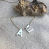 Mother Of Pearl 9ct Gold Initial Necklace