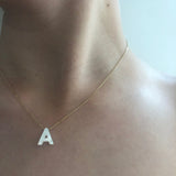 Mother Of Pearl 9ct Gold Initial Necklace