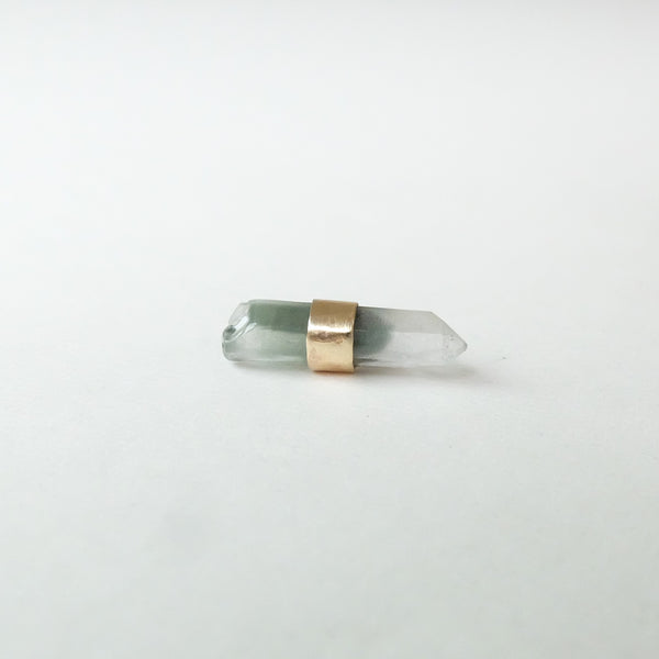 9ct Gold Phantom Quartz Gemstone Single Stud Earring  - 'Change'