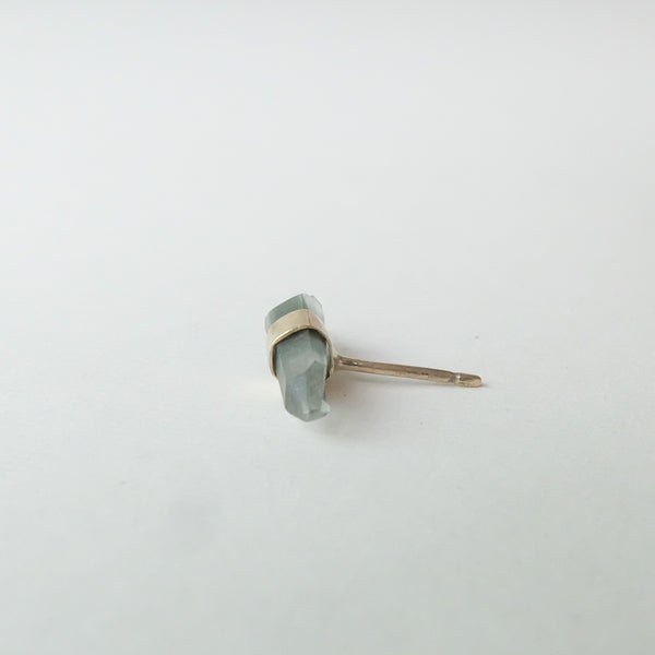 9ct Gold Phantom Quartz Gemstone Single Stud Earring  - 'Change'