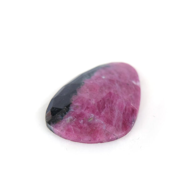 ruby zoisite faceted gemstone for handmade semi precious stone rings in gold or silver - bottom view