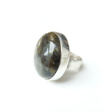Labradorite Gemstone Ring set in Sterling Silver 'PROTECTION'