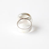 Rhodochrosite gemstone ring in sterling silver - bottom view with ring
