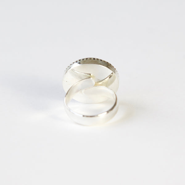 Black Striped Agate Gemstone Ring Set in Sterling Silver 'CONFIDENCE'