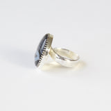 Black Striped Agate Gemstone Ring Set in Sterling Silver 'CONFIDENCE'