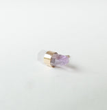 9ct Gold Raw Amethyst Gemstone Single Stud Earring 'Positivity'
