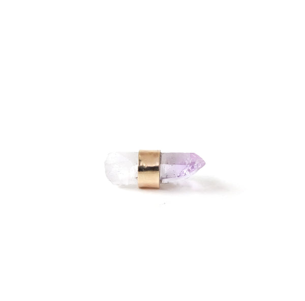 9ct Gold Raw Amethyst Gemstone Single Stud Earring 'Positivity'