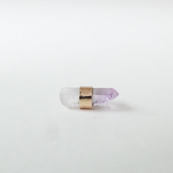 9ct Gold Raw Amethyst Gemstone Single Stud Earring 'Positivity'