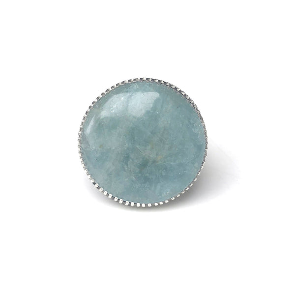 aquamarine gemstone ring in sterling silver - handmade by alice eden