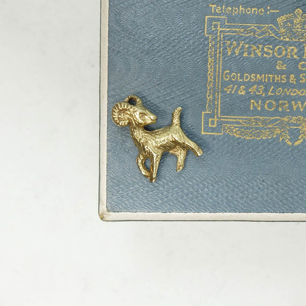 Vintage 9ct Gold Goat / Ram Charm (Capricorn)