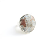 Mushroom Jasper Gemstone Ring Set in Sterling Silver 'COURAGE'