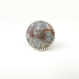 Mushroom Jasper Gemstone Ring Set in Sterling Silver 'COURAGE'
