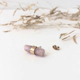 9ct Gold Rose Quartz Gemstone Single Stud Earring - 'Love'