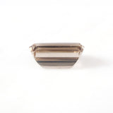 rectangular baguette smoky quartz gemstone for handmade rings in silver and gold - top vieww