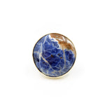 Sodalite Large Gemstone Ring set in 9ct Gold & Sterling Silver 'INTUITION'