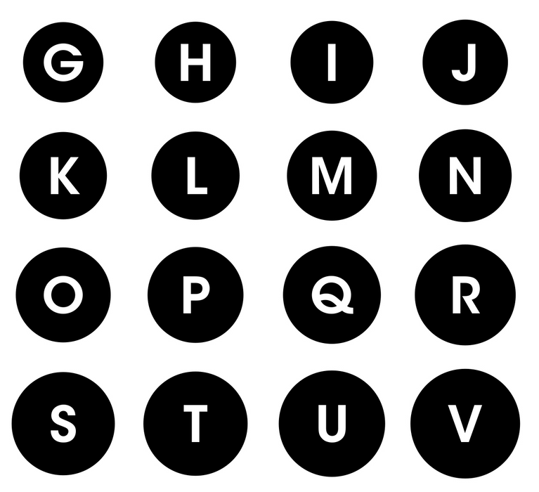 Ring size online alphabet