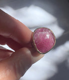 PINK SAPPHIRE GEMSTONE RING SET IN 9CT GOLD & STERLING SILVER 'POWER'