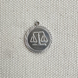 Vintage Sterling Silver Libra Zodiac Disk Charm