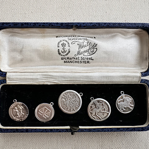 Vintage Sterling Silver Zodiac Disk Charm