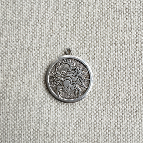 Vintage Sterling Silver Zodiac Disk Charm
